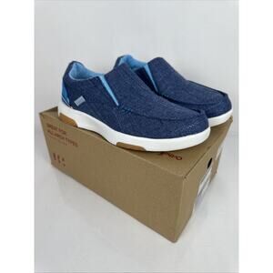 OrthoComfoot Womens Size 9 (EU 40) Blue Slip On Orthotic Walking Shoes